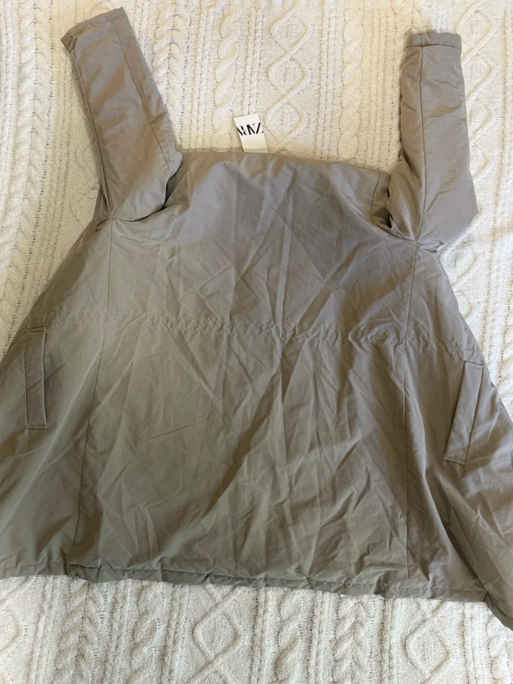 Zara Men Beige Padded Trench Coat Overcoat Medium
